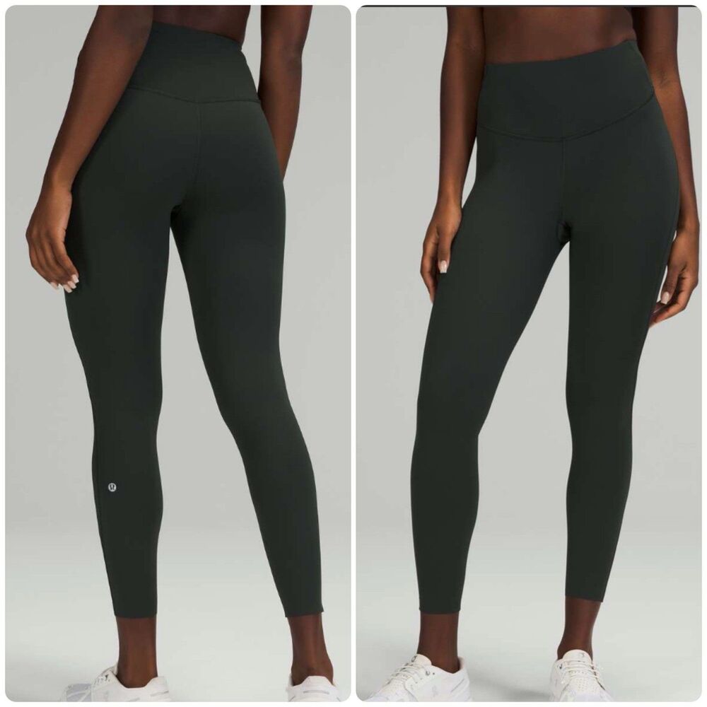 Lululemon Base Pace High-Rise 25" Orange Theory Leggings in Rainforest Green 4